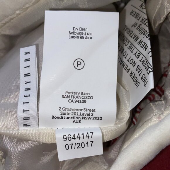 Pottery Barn Noba Christmas Holiday Stocking Monogrammed Velvet Red Cream 19 in - Picture 5 of 9